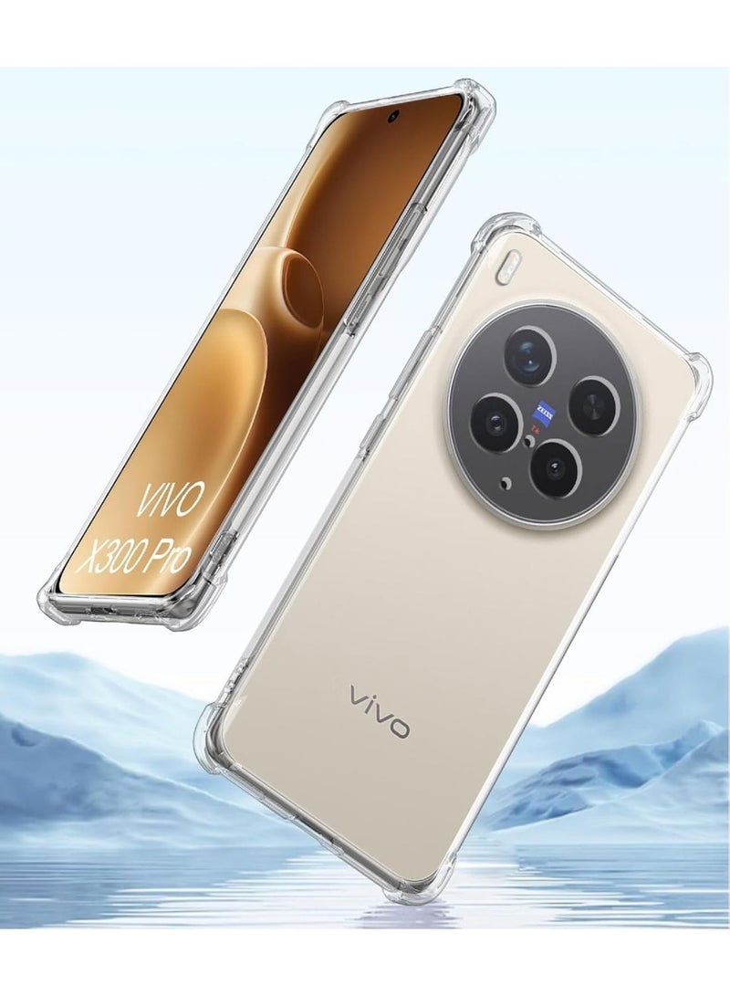 غطاء شفاف متوافق مع VIVO X300 Pro، غطاء نحيف من TPU، وسادة هوائية [غير قابل للاصفرار بسهولة] واقي للصدمات للهاتف - شفاف - Image 2